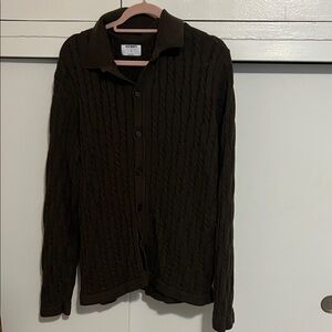 Old Navy Brown Cable Knit Cardigan